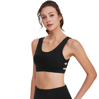 ชุดชั้นในออกกำลังกายความเข้มสูงปรับแต่งได้ 78% Polyester 22% Spandex Sheer Yoga Top
