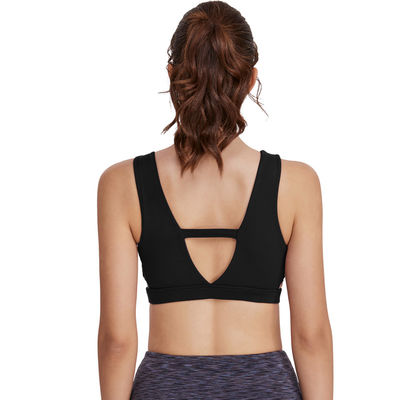 ชุดชั้นในออกกำลังกายความเข้มสูงปรับแต่งได้ 78% Polyester 22% Spandex Sheer Yoga Top
