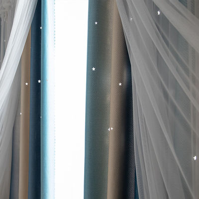 ผ้าม่านหน้าต่างผ้าม่าน Tulle สีขาว
