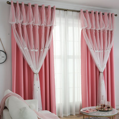 ผ้าม่านโปร่งผ้าฝ้ายโพลีเอสเตอร์สีขาว 100% ผ้าโปร่งปักลายดอกไม้