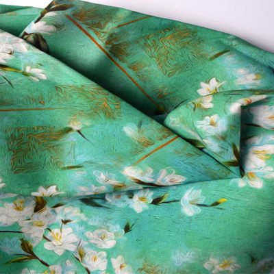 Ramie Hemp Polyester Lycra Sublimation Printing Fabric สำหรับเสื้อผ้า
