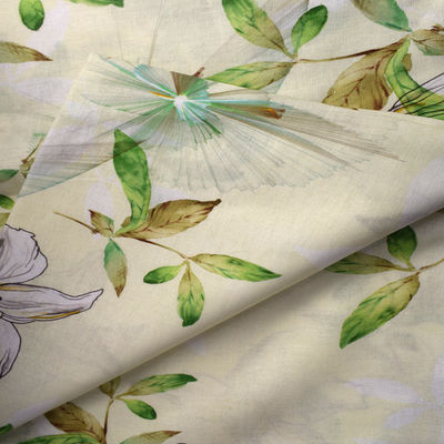 Ramie Hemp Polyester Lycra Sublimation Printing Fabric สำหรับเสื้อผ้า