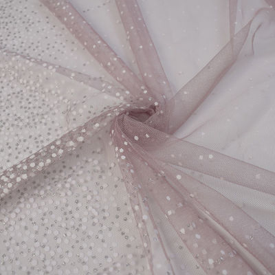 ชุดแต่งงานลูกไม้ Tulle นุ่ม 160 ซม. ผ้าไนลอน 90% 10% เมทัลลิค