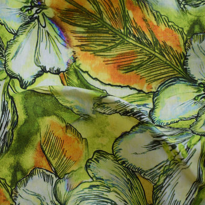 ผ้าทอ Tencel Soft Tulle 70% Viscose Blend Print Solid Dyed Twill
