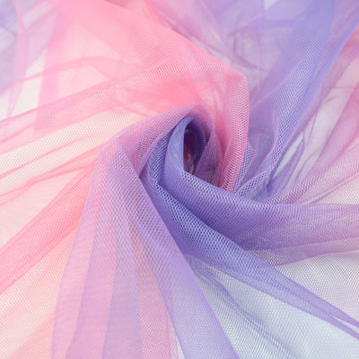 French Lace Soft Tulle Fabric rainbow glitter blue 51 นิ้ว 52 นิ้ว