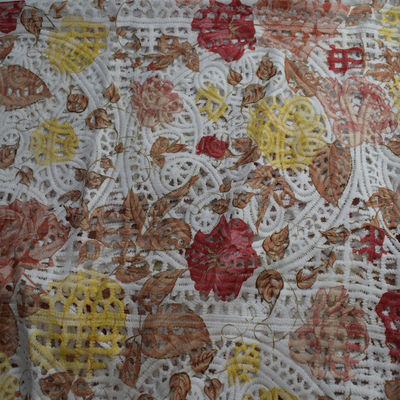 สิ่งทอผ้าฝ้ายโพลีเอสเตอร์พิมพ์ลายปักเสื้อผ้า Jacquard