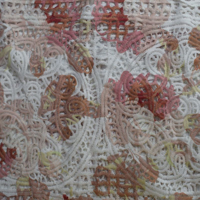 สิ่งทอผ้าฝ้ายโพลีเอสเตอร์พิมพ์ลายปักเสื้อผ้า Jacquard