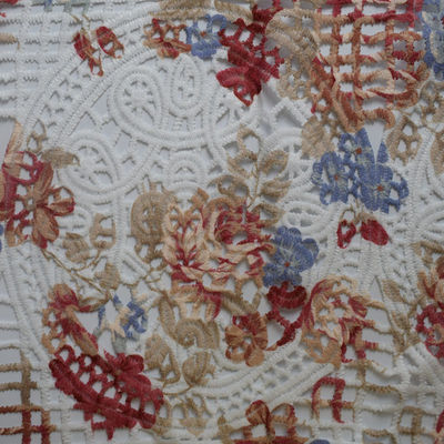 สิ่งทอผ้าฝ้ายโพลีเอสเตอร์พิมพ์ลายปักเสื้อผ้า Jacquard
