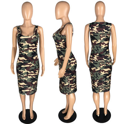 ปิด Fitting Slim Ladies Maxi Dress Tank Top กระโปรงคอกลมเซ็กซี่