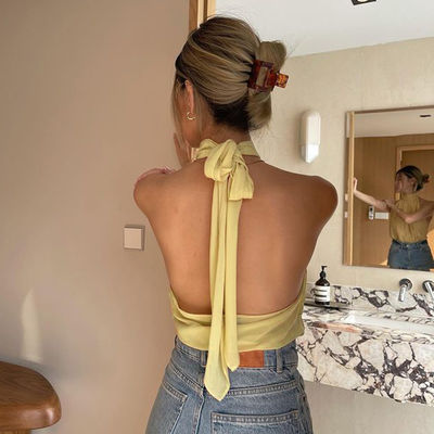 อารมณ์แขวนคอ Dewback ชีฟองสีบริสุทธิ์เสื้อ Woman
