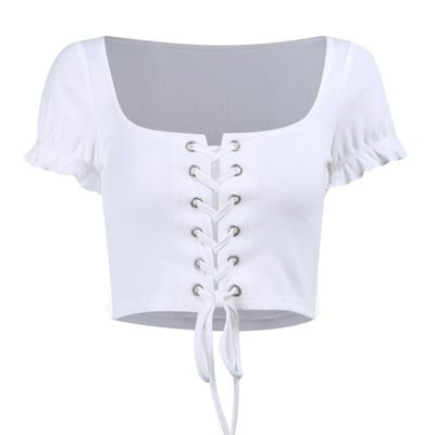 Skinny Navel Multi - Color U Collar Corns กับเสื้อสเวตเตอร์ถักผู้หญิง