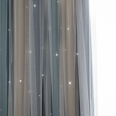 ผ้าม่านโพลีเอสเตอร์นุ่มไล่สีสารหน่วงไฟ