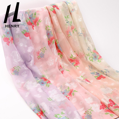 ผ้า Tulle นุ่มแบบกำหนดเองวัสดุสิ่งทอโพลีเอสเตอร์ 100% พิมพ์ชีฟองสำหรับเสื้อผ้า