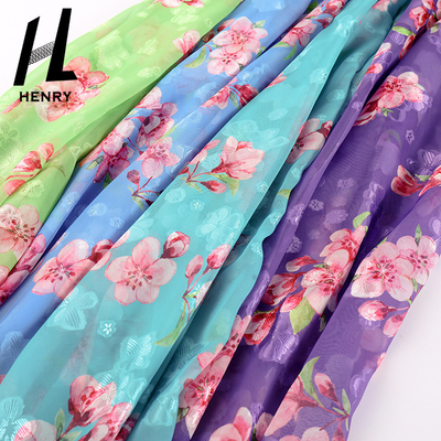 ผ้า Tulle สีม่วงอ่อนสำหรับเสื้อผ้าพิมพ์ผ้าตาข่ายโพลีเอสเตอร์