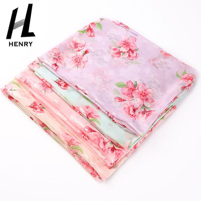 รูปแบบที่กำหนดเองผ้านุ่ม Tulle ผ้าชีฟองพิมพ์ลายดอกไม้สำหรับตกแต่ง DIY